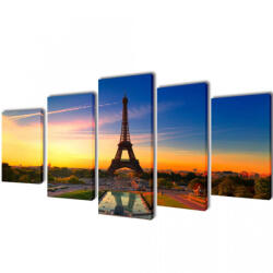 VidaXL Set de tablouri imprimate pe pânză Turnul Eiffel 100 x 50 cm (241559) - izocor