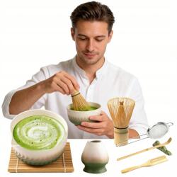 Bedee Matcha Szett Japán Stílusú Bögre Seprű Állvány Kanál 7DB-OS (ZESTAW DO MATCHY JAPOŃSKI STYL 0)