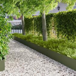 vidaXL Margine pentru gazon 10 pcs 100 x 30 cm Otel Verde masliniu GartenMobel Dekor (8008632)