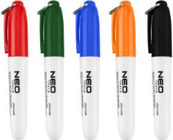 NEO TOOLS Set 5 mini markere permanente colorate NEO TOOLS, uscare rapida (13-867)