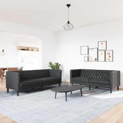 vidaXL Canapea pentru living 2 pcs Negru 194 x 74, 5 x 70, 5 cm GartenMobel Dekor (3385862) Canapea
