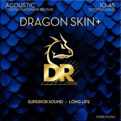  DR Strings Dragon Skin+ Coated Phosphor Bronze 12-húros akusztikus gitár húr