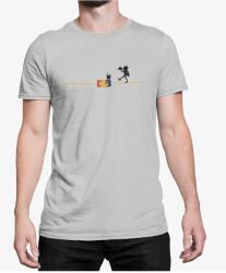 D&B Férfi/Unisex Póló Mini00002 Cat Világosszürke-Méret 3XL (Mini00002 Cat Ash 3XL)
