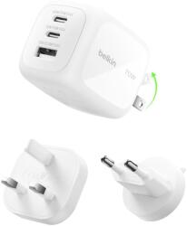 Belkin Incarcator USB-C Belkin 70W, 3 Porturi, Alb (WCH018hqWH)