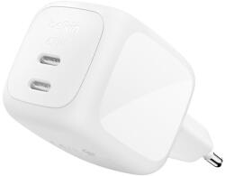 Belkin Incarcator rapid Belkin BoostCharge Pro 67W cu 2 porturi USB-C, GaN (WCH020kqWH)