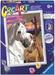 Ravensburger Set de pictură după numere Ravensburger CreArt - Cai la apus (20052)