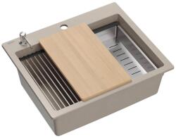 Quadron Statie de lucru incastrata Quadron Kurt 110 bej - inox 59.5x50 cm (HCQ5052BEZP) Chiuveta
