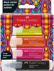 Faber-Castell Textmarker super-fluorescent FABER-CASTELL 1546 Glassy, 4 buc/set, FC254693