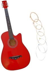 DEPOX Chitara clasica din lemn DEPOX®, Red Raven, 95 cm, model Cutaway, rosie, corzi incluse (1952)