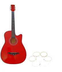DEPOX Chitara clasica din lemn DEPOX®, set de corzi incluse, 95 cm, rosie (1964)