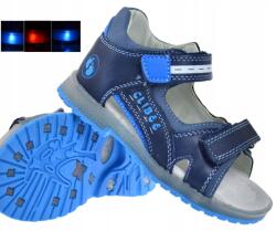 Clibee Kids Természetes Bőr Szandál Led Szandál Sötétkék R21 (Stylowy_but)