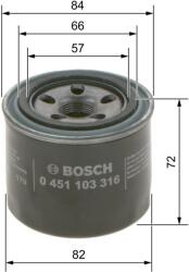 Bosch olajszűrő BOSCH 0 451 103 316 for MITSUBISHI, MAZDA, ISUZU, KUBOTA, … (0 451 103 316)