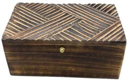  Vintage Deco Fa Doboz - Barna Antik Vonalak 22x12x10cm (VDBox-04)