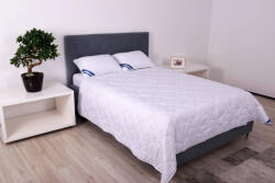 Somnart Pilota microfibra striata matlasata, Somnart, 180x200 cm, 200 g, alba, de vara, model lacrimi (PIL.MAT.A.200.180X200.BSC)