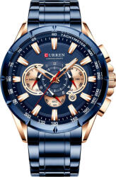 Curren 8363 Ceas Barbati 45mm Cronograf Baterie cu Brățară Metalică Albastră 8363 (8363) Ceas