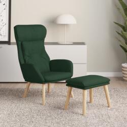 vidaXL Scaun de relaxare cu taburet, verde închis, textil GartenMobel Dekor (3097755)