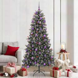 vidaXL Brad de Craciun artificial Verde 210 cm PVC si Plastic si Otel GartenMobel Dekor (3395898)