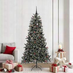vidaXL Brad de Craciun artificial Verde 210 cm PVC si Plastic si Otel GartenMobel Dekor (3395893)