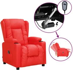 vidaXL Fotoliu rabatabil electric, rosu, piele ecologica GartenMobel Dekor (3098806)
