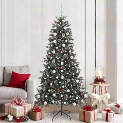 vidaXL Brad de Craciun artificial Verde 210 cm PVC si Plastic si Otel GartenMobel Dekor (3395895)