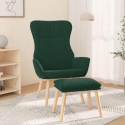 vidaXL Scaun de relaxare cu taburet, verde închis, textil GartenMobel Dekor (3097887)