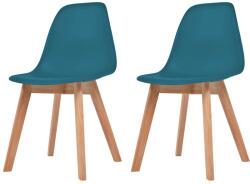 vidaXL Scaune de bucatarie, 2 buc. , turcoaz, plastic GartenMobel Dekor (244780)