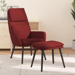 vidaXL Scaun de relaxare cu taburet, rosu vin, textil GartenMobel Dekor (3097776)