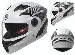 Fixato Casca Moto/Scuter FIXATO Phantom, Protectie UV, Viziera Dubla, Ventilatie buna si permeabilitate la aer, Marime universala 59-62 cm, Alb (casca-003-alb-negru)