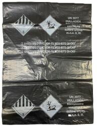  Minősített ADR hulladék gyűjtőzsák újrahasznosított PE barcas 55x110 cm 60mc fekete (10864)