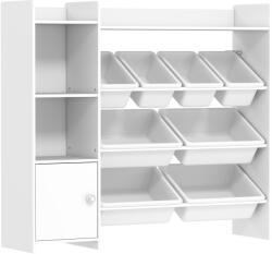 AIYAPLAY Mobilier depozitare copii 3-8 ani, depozitare jucării cu 8 cutii detașabile, etajere de depozitare, dulap, alb | Aosom Romania (311-091V80WT) Raft