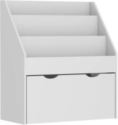 AIYAPLAY Bibliotecă pentru copii Multi-Depozitare cu 3 niveluri de rafturi și un sertar, 62, 5L x 30l x 70H cm, gri | Aosom Romania (311-075V81GY)