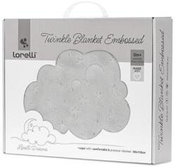 Lorelli Paturica pentru bebelusi Lorelli Twinkle, material moale, model decorativ in relief, 80 x 110 cm, 0 luni+, Gri Lenjerii de pat bebelusi‎, patura bebelusi