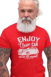 D&B Férfi/Unisex Póló ST00044 Classic Car Piros-Méret M (ST00044ClassicCarPirosM)