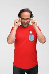 D&B Férfi/Unisex Póló PO00008 Courage Dog Pocket Piros-Méret S (PO00008CourageDogPocketRedS)