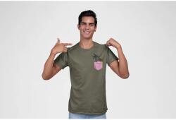 D&B Férfi/Unisex Póló PO00023 Palm Pocket Katonai zöld-Méret S (PO00023PalmPocketMilitaryS)