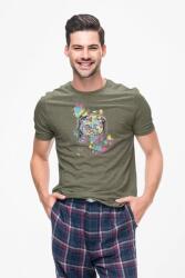 D&B Férfi/Unisex Póló ST00053 Cat Katonai zöld -Méret XL