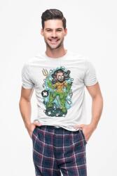 D&B Férfi Unisex Póló PC00002 Aquaman Fehér-Méret XL (PC00002AquamanWhiteXL)