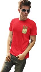 D&B Férfi/Unisex Póló PO00005 Cactus Pocket Piros-Méret XL (PO00005CactusPocketRedXL)