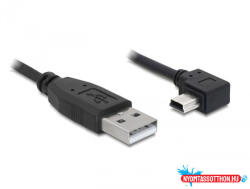 Delock USB 2.0-A apa - USB mini-B 5 tűs könyök apa átalakító kábel, 3m (MD_82683)