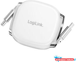 LogiLink USB 2.0 Type-C kábel, C/M - C/M, meghosszabbítható, 480 Mbit/s, 60W, fehér, 1 m (MD_CU0501)
