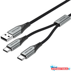 Vention USB-A/M -> 2*USB-C/M, 0, 5m, (3A, 60W), kábel (CQOHD) - nyomtassotthon