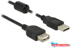 Delock USB 2.0-s bővítőkábel A-típusú csatlakozódugóval > USB 2.0-s, A-típusú csatlakozóhüvellyel, 1 (MD_84884)
