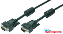 LogiLink VGA kábel, HD15/M HD15/M, 1080p, 2x ferrit, fekete, 1, 8 m (MD_CV0001)