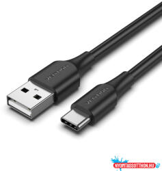 Vention USB-A 2.0/M -> USB-C/M, 1, 5m, (3A, fekete), kábel (CTHBG) - nyomtassotthon