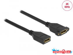 Delock DisplayPort 1.2 kábel csatlakozóhüvellyel - csatlakozóhüvellyel panelrögzítés 4K 60 Hz 2 m (MD_87101)