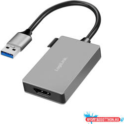 LogiLink USB 3.0 adapter, USB-A/M HDMI-A/F, 1080p, szürke, 0, 15 m (MD_UA0233A)