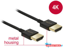 Delock Nagysebességű HDMI-kábel Ethernettel - HDMI-A > HDMI-A, 3D, 4K, 0, 5 m, vékony, prémium (MD_84786)