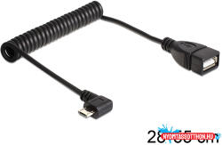 Delock USB mikro-B apa forgatott > USB 2.0-A anya OTG csavaros kábel (MD_83354)