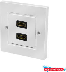 LogiLink HDMI fali lemez csatlakozóval HDMI aljzat, 2 port, fehér (MD_AH0018)
