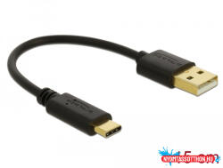 Delock Töltő kábel USB A-típusú - USB Type-C csatlakozó végekkel 15 cm (MD_85354)